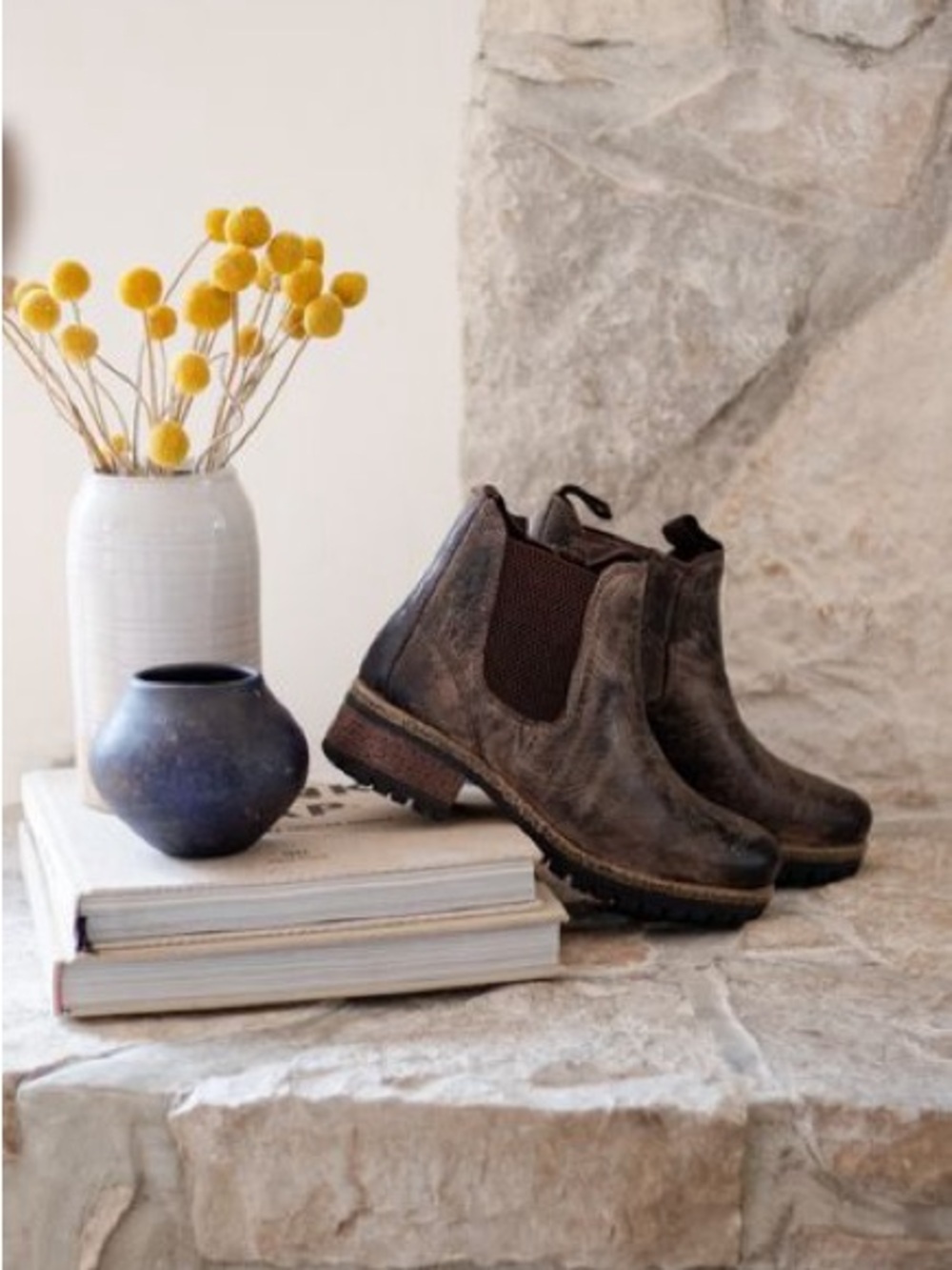 Diba True “Say So” Distressed Leather Chelsea Ankle Boots